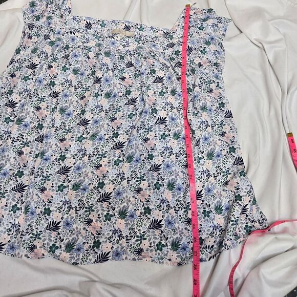 LOFT Plus floral square neck boxy business casual flutter sleeve blouse top 24 - Picture 6 of 6